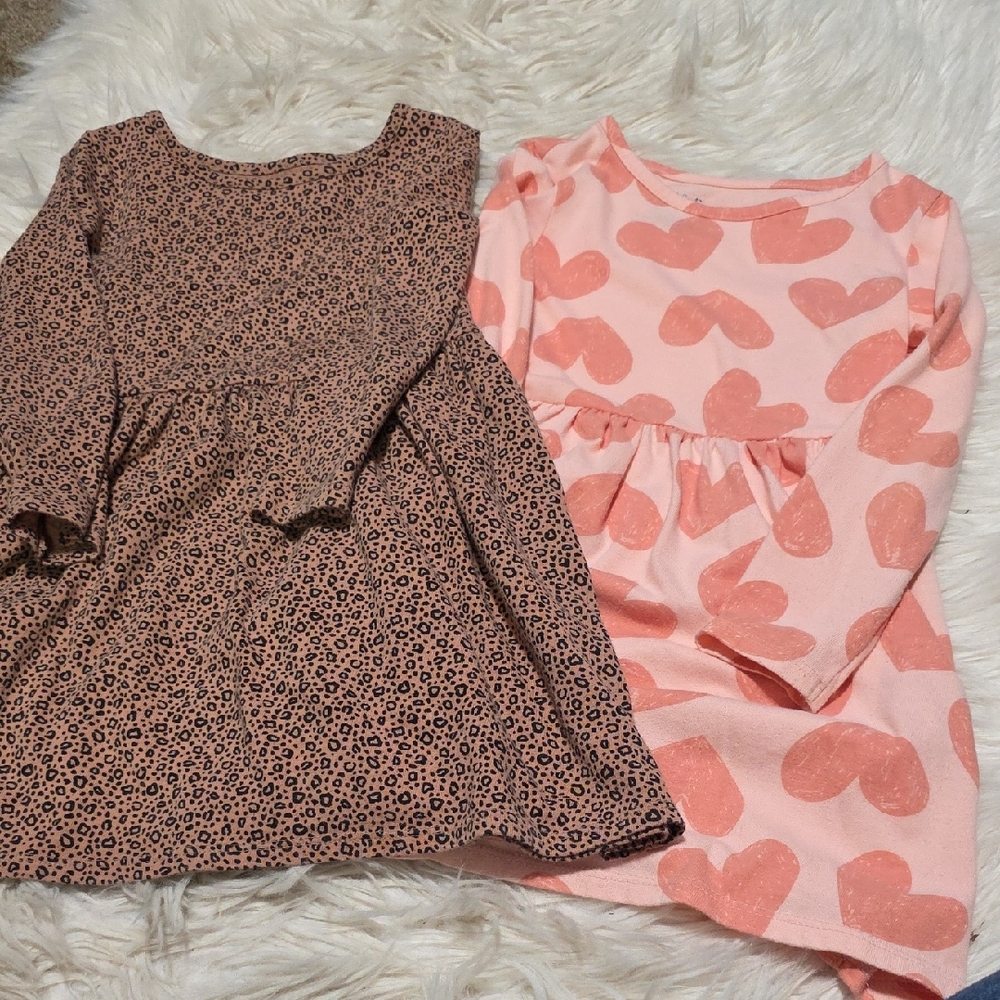 (2) Cat & Jack Long Sleeve Dresses- 5T